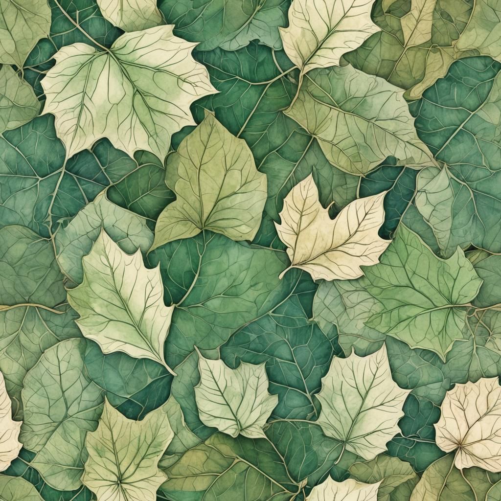 Vibrant Leaf in Vintage Digital Paper Style