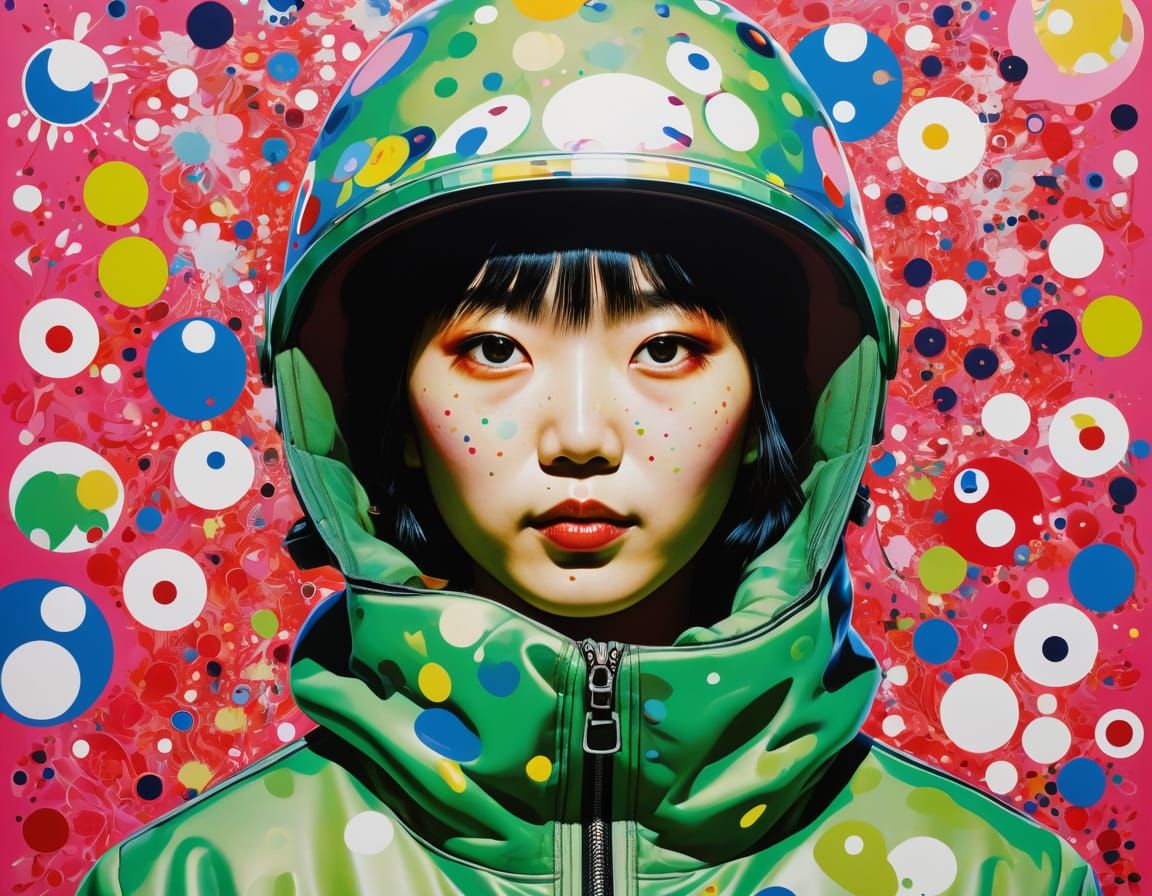 Pop Art Grid of Squid Game Triangle Soldiers