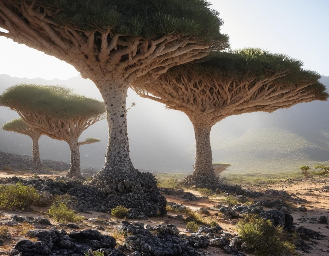 Majestic Dragonniers de Socotra in Madagascar Landscape