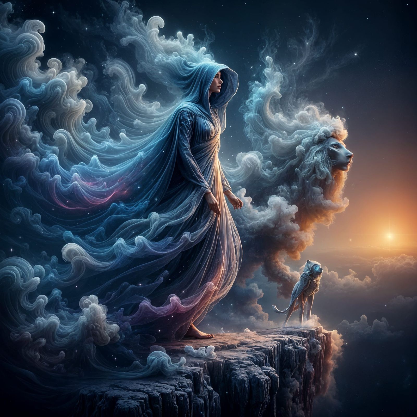 Mysterious Cosmic Figure on Suburban Street