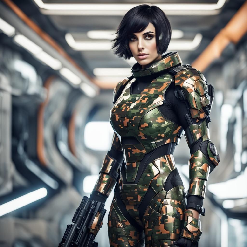 Greek Warrior in Futuristic Camouflage