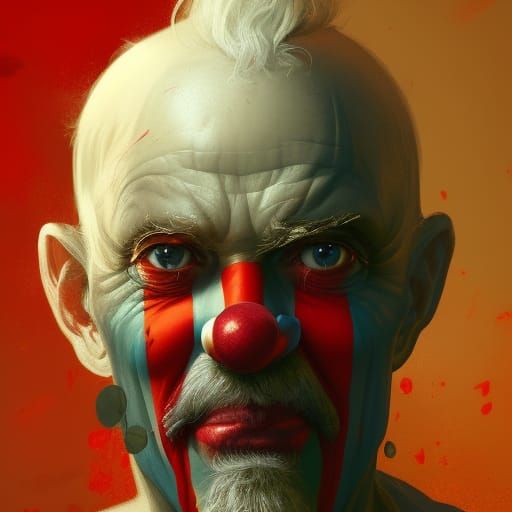 Elegant Clown Portrait in Hyperdetailed Style