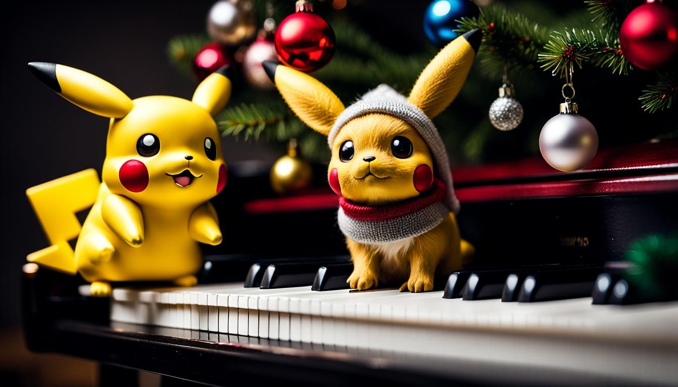 Pikachu and Eevee Decorate Christmas Tree with Pokémon Baubl...
