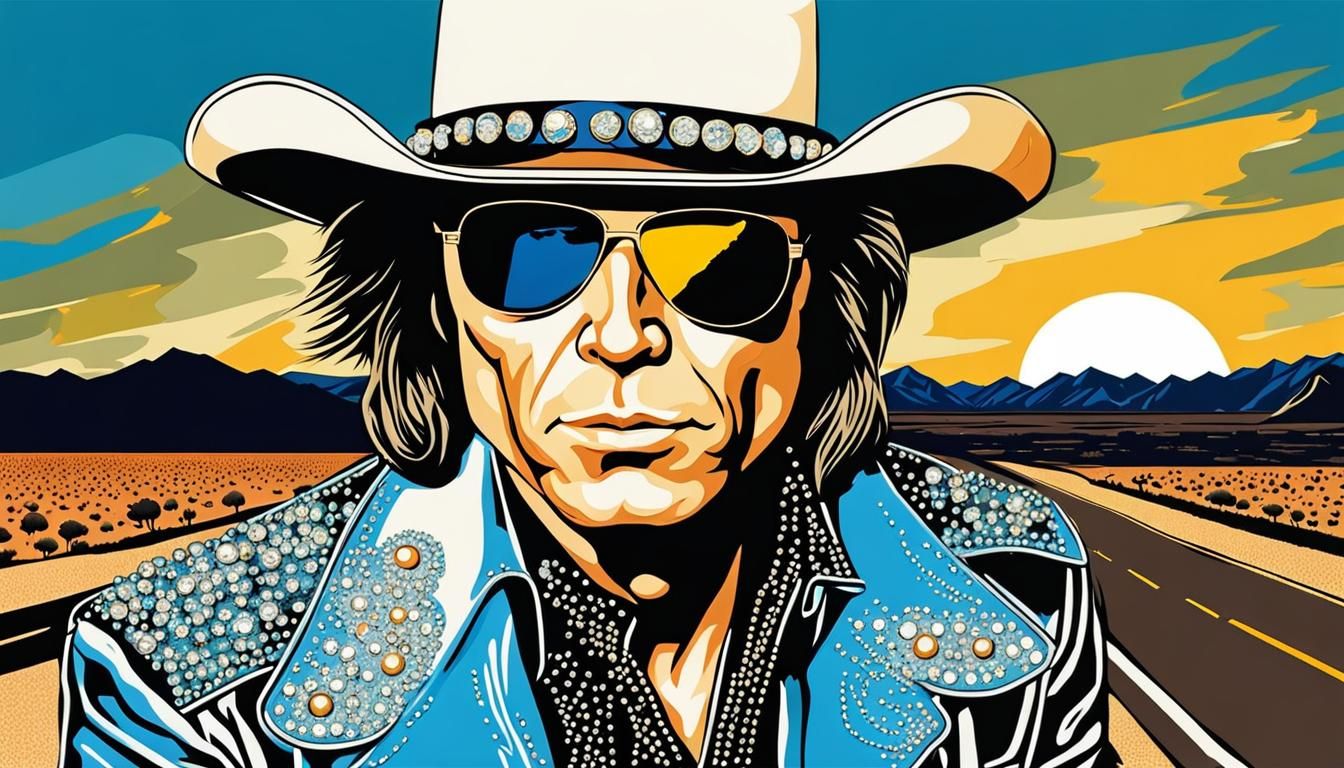 Rhinstone Cowboy in Full Moon Desert