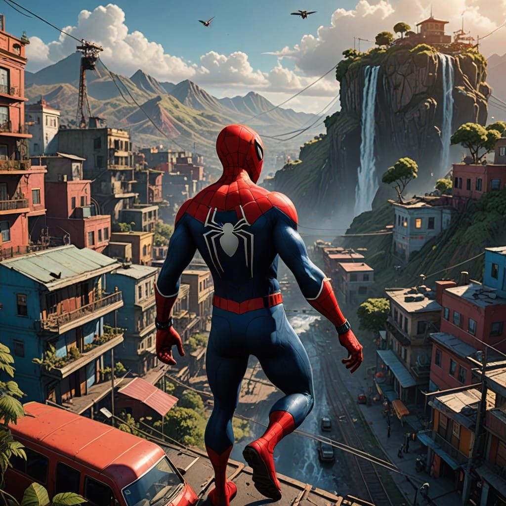 Spider-Man Soars Over Venezuela in a Colorful Marvel of Art