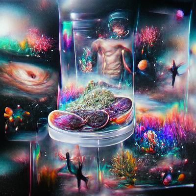 Vibrant Cosmic Dreamscape in Holographic Aesthetic