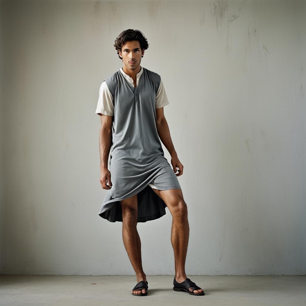 Confident Young Man in Elegant Studio Portrait