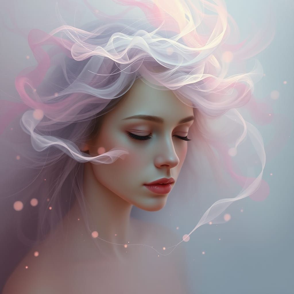Surreal Landscape of Self-Discovery in Soft, Ethereal Hues