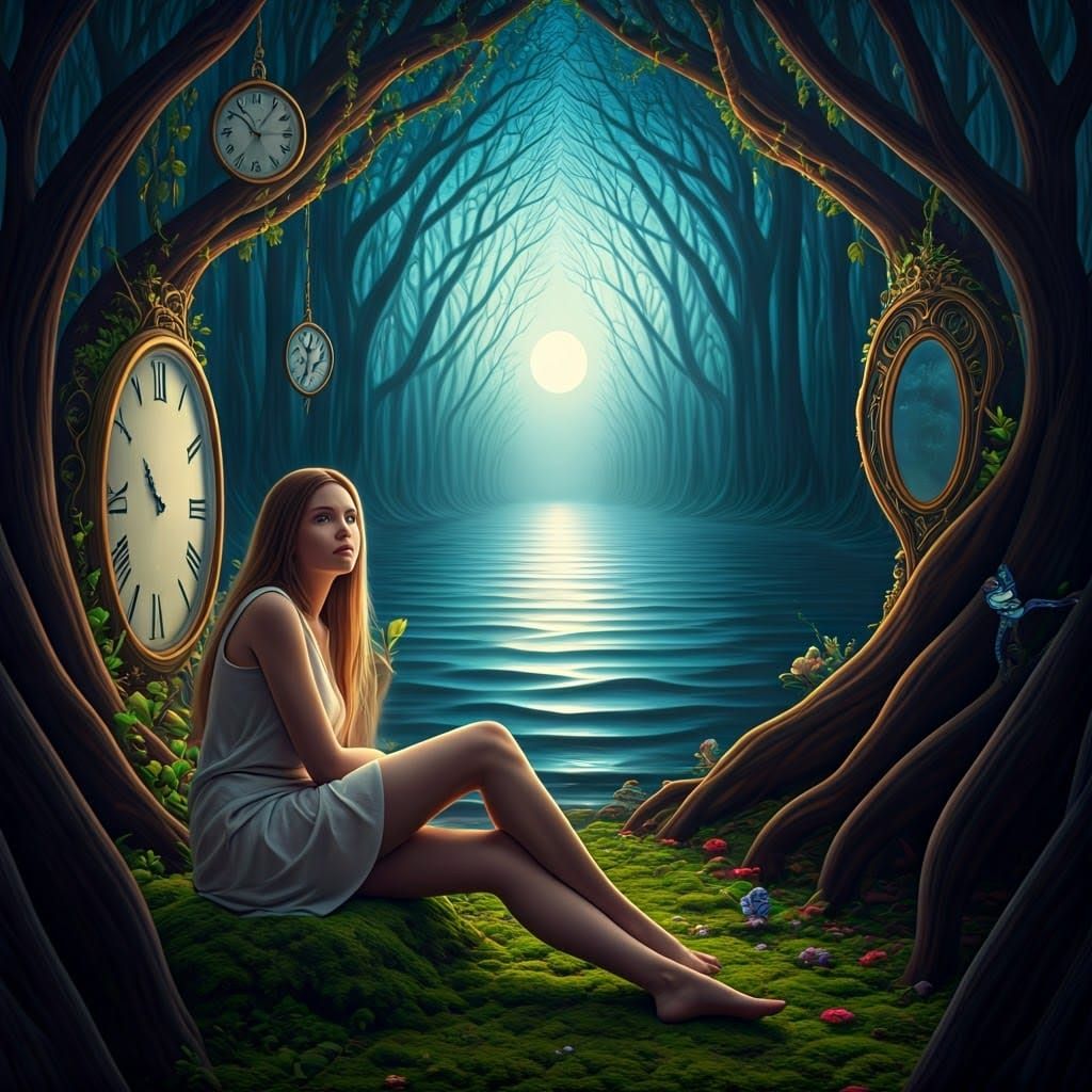 Surrealist Dreamscape in Vibrant Ethereal Colors