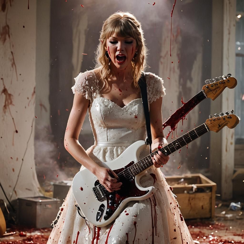 Cinematic Moment: Bloodstained Taylor Swift Plays Fender Str...