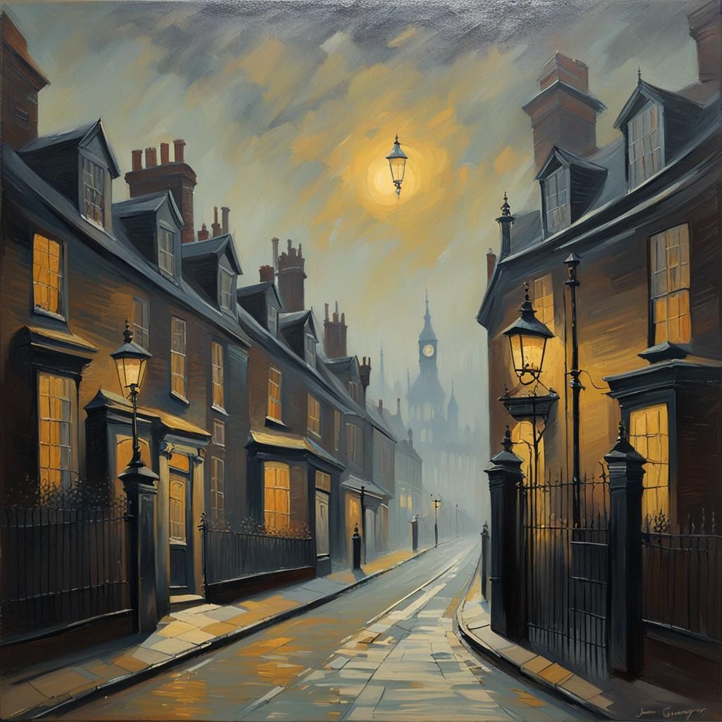 Fogbound Victorian London at Dawn