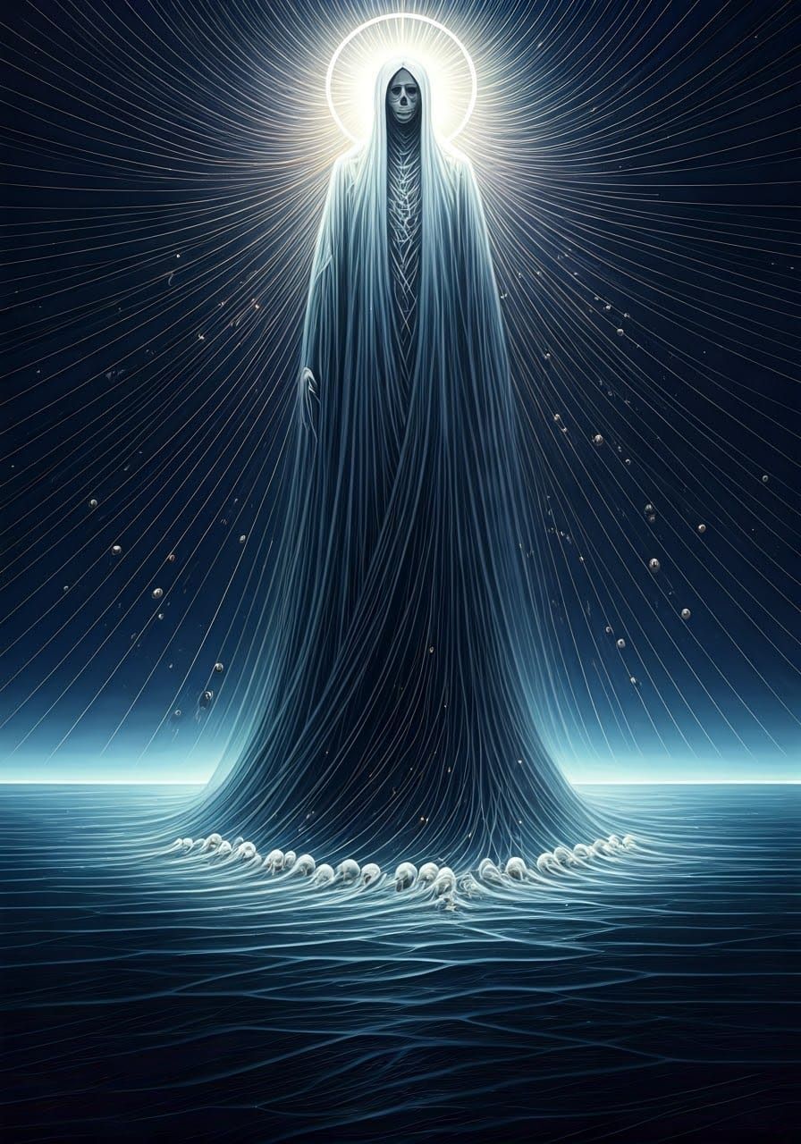 Ethereal Angel of Existence at the Edge of Time