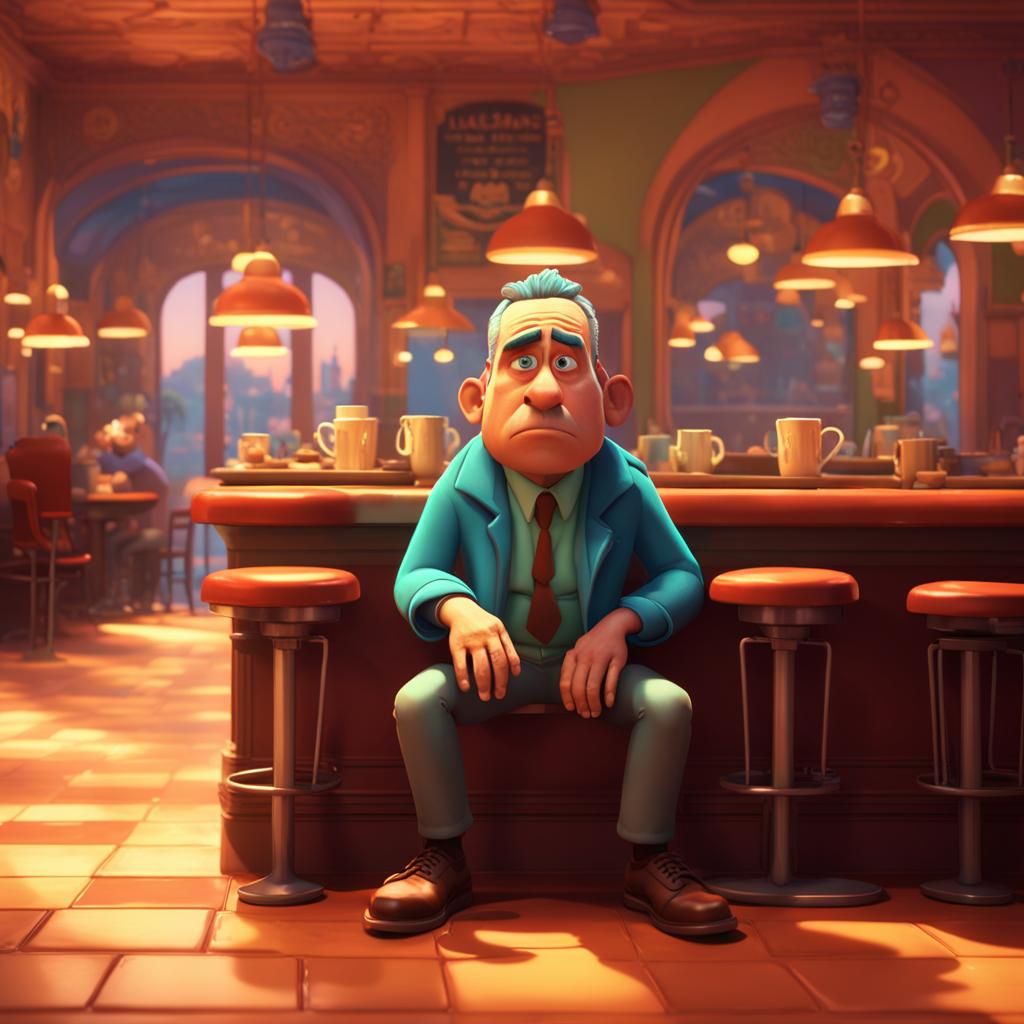 Casablanca Cafe Scene in Vibrant 4k Digital Art