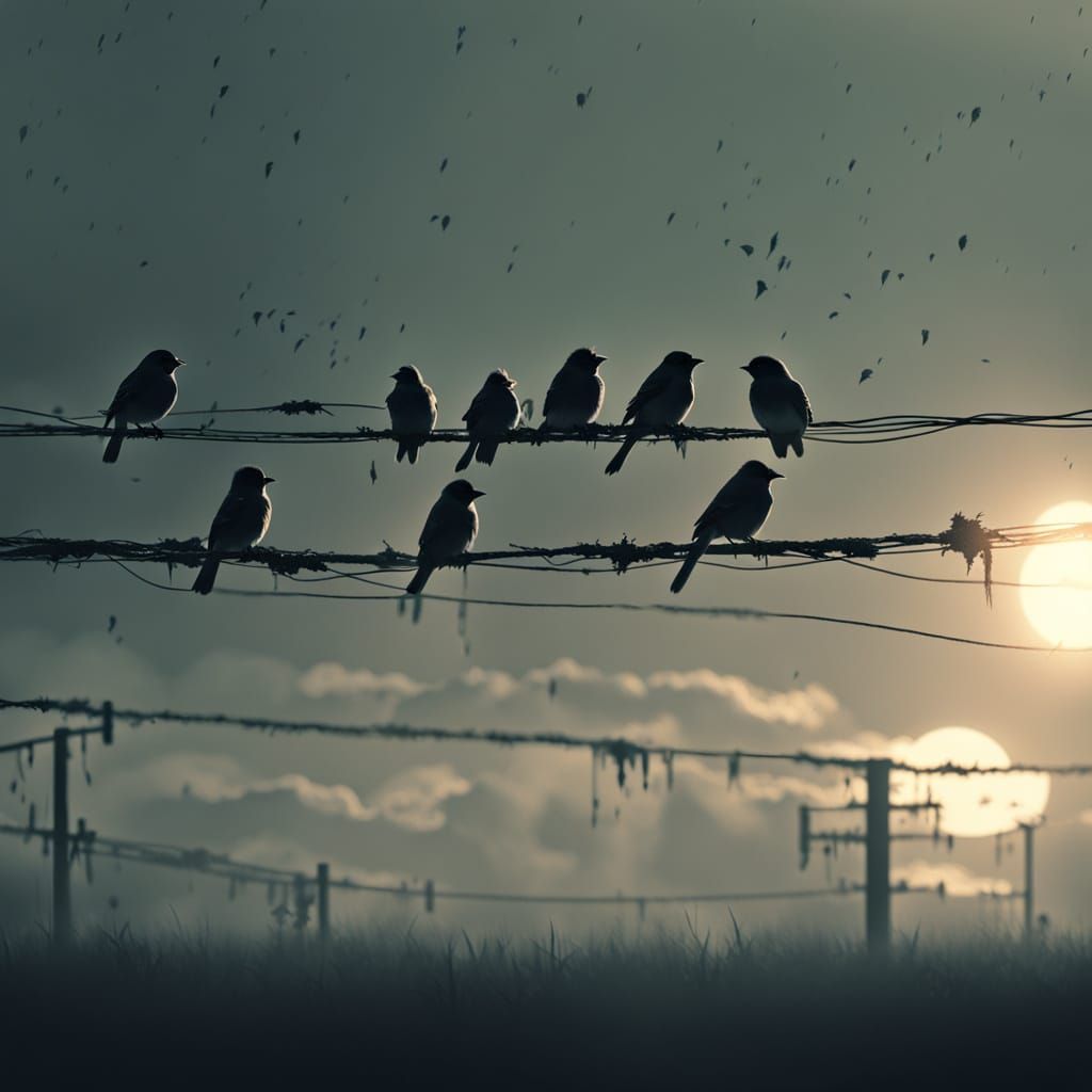 Winged Mortal Angels in a Desolate Post-Apocalyptic Landscap...