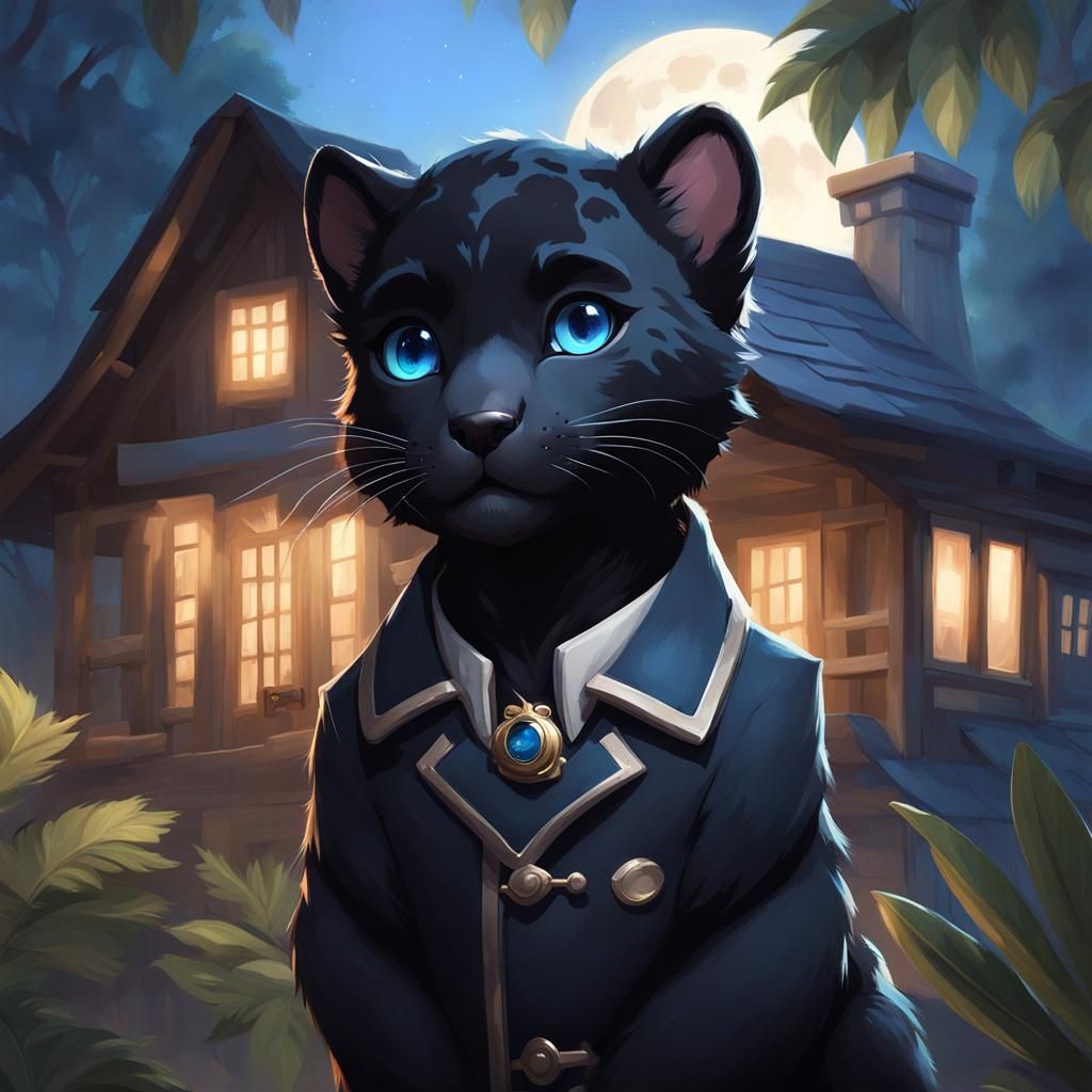 Charming Whimsical Feline in Pastel Hues