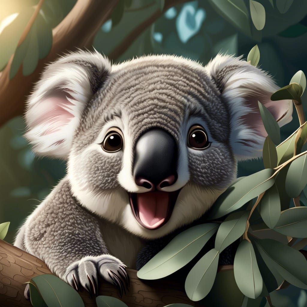 Baby Koala , Says Hello World