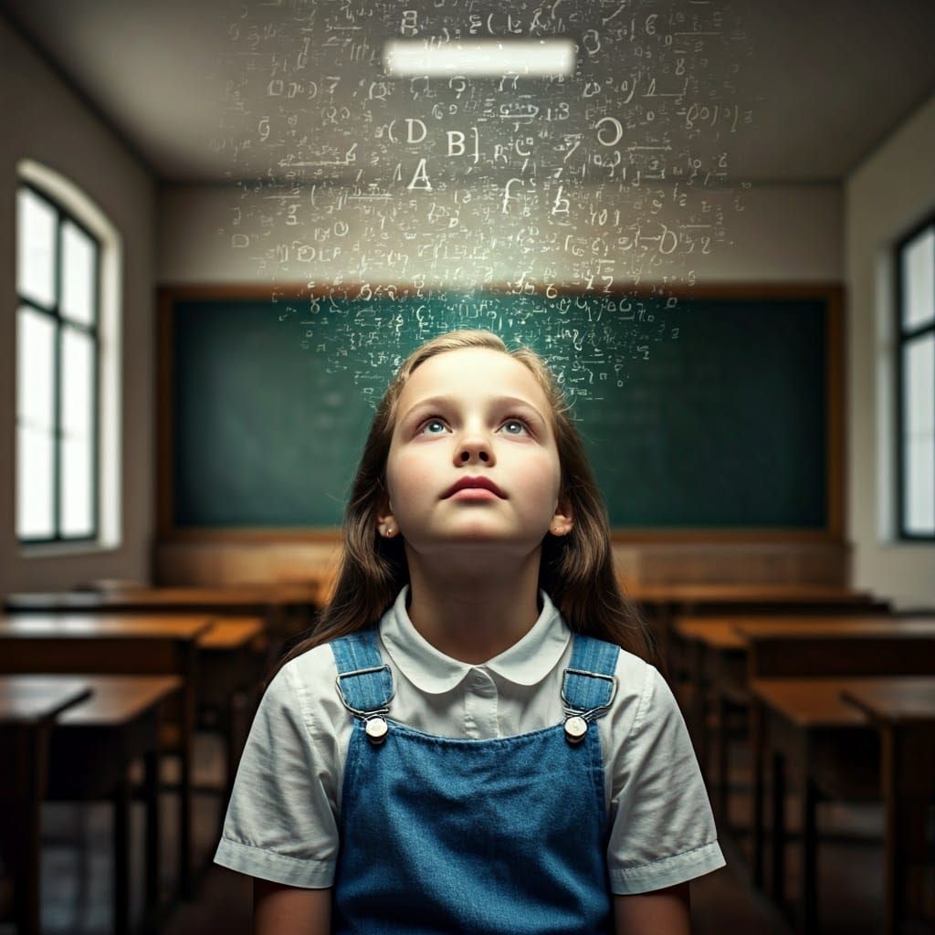 A Young Girl's Mind in Dreamlike Study