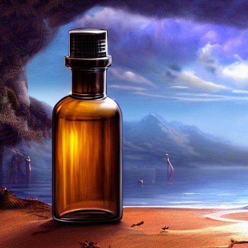 Enchanted Glass Vessel in a Mystical Setting