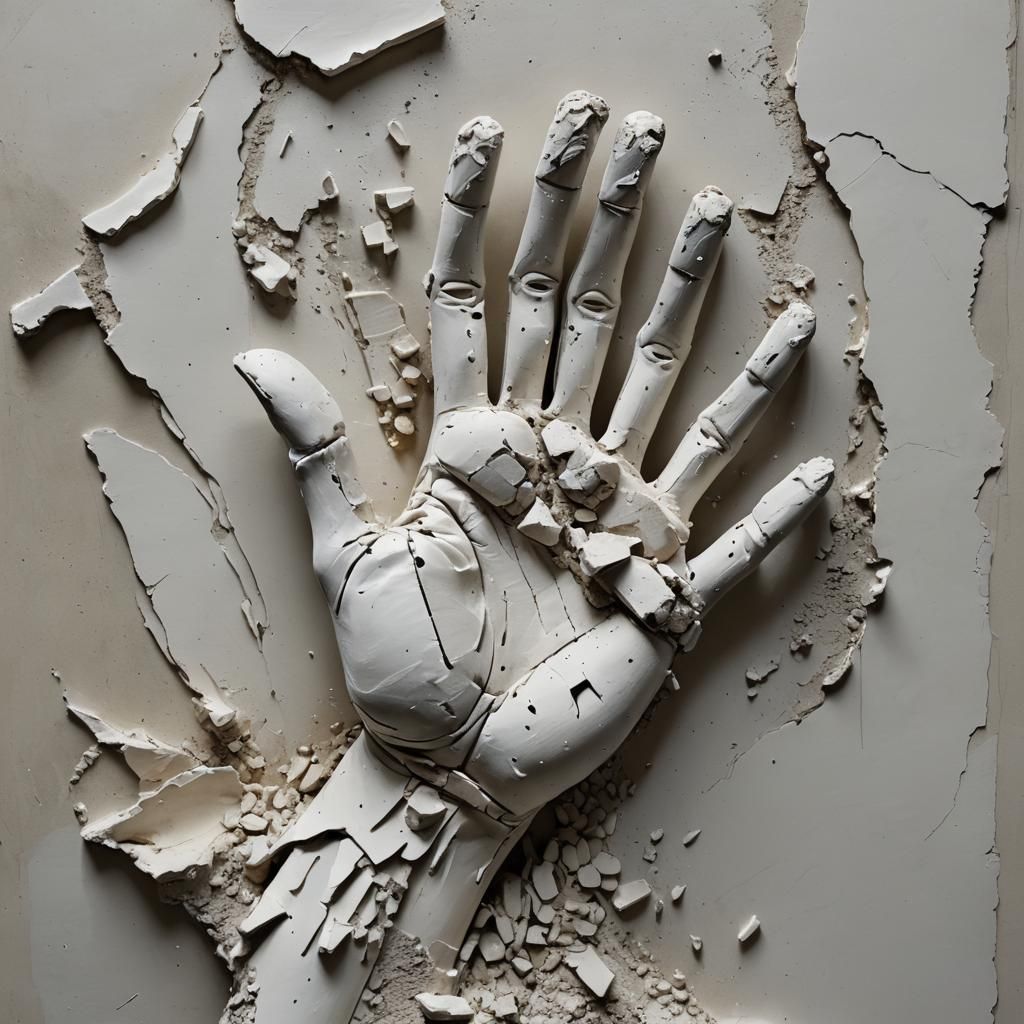 Shattered Plaster Hand in Ruin