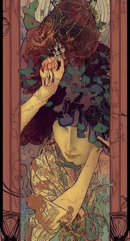 Enigmatic Sorcerer in Rich, Emotional Tarot Card Art