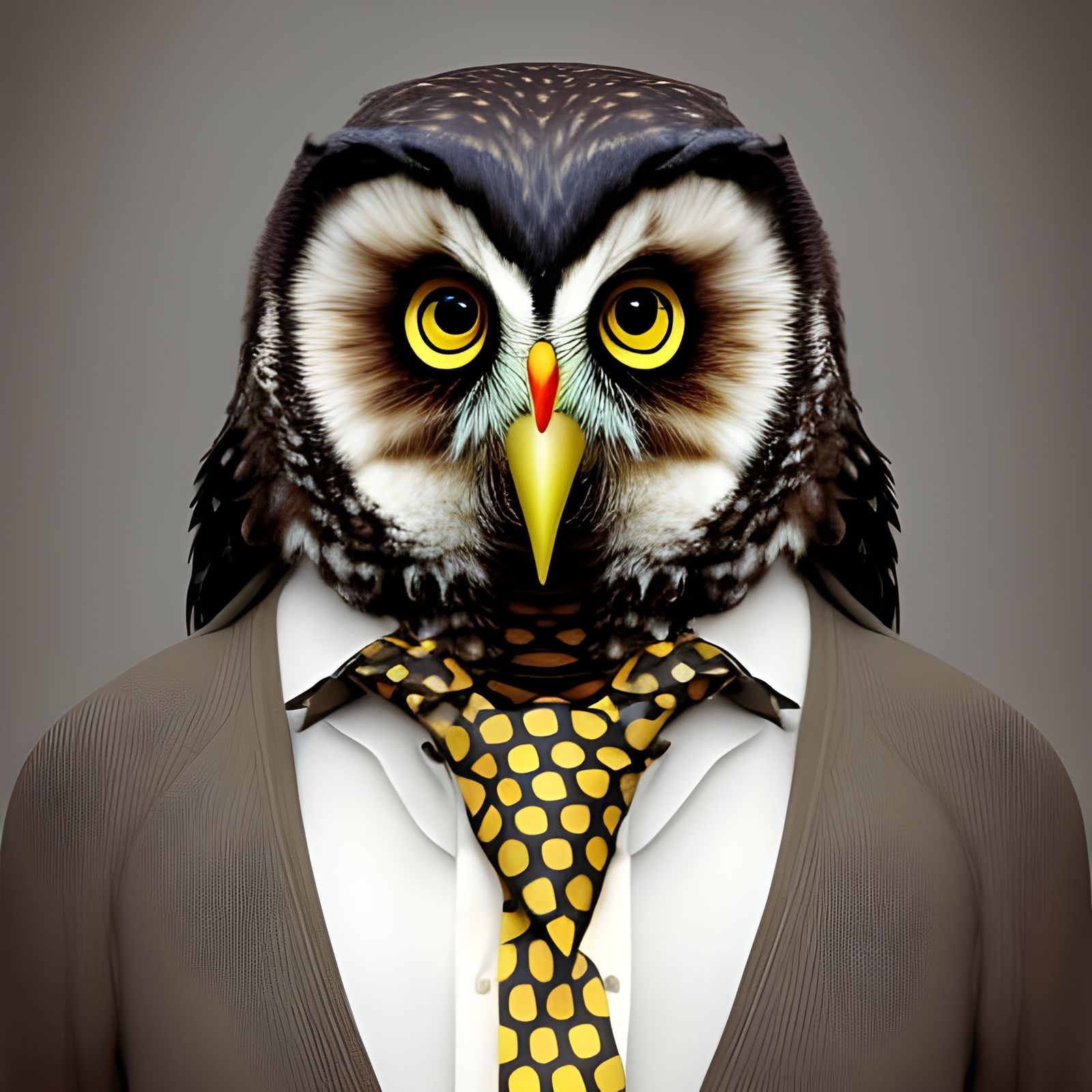 Weird Al Yankovic Reimagined as a Wise Owl