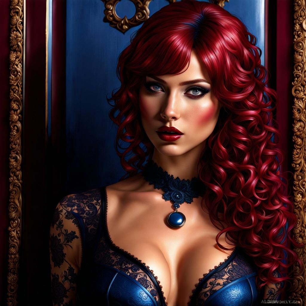 Gothic Gothic Art Portrait in Intricately Detailed Latex Sty...
