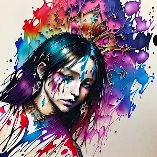 Vibrant Digital Art of a Mythical Creature with Elaborate De...