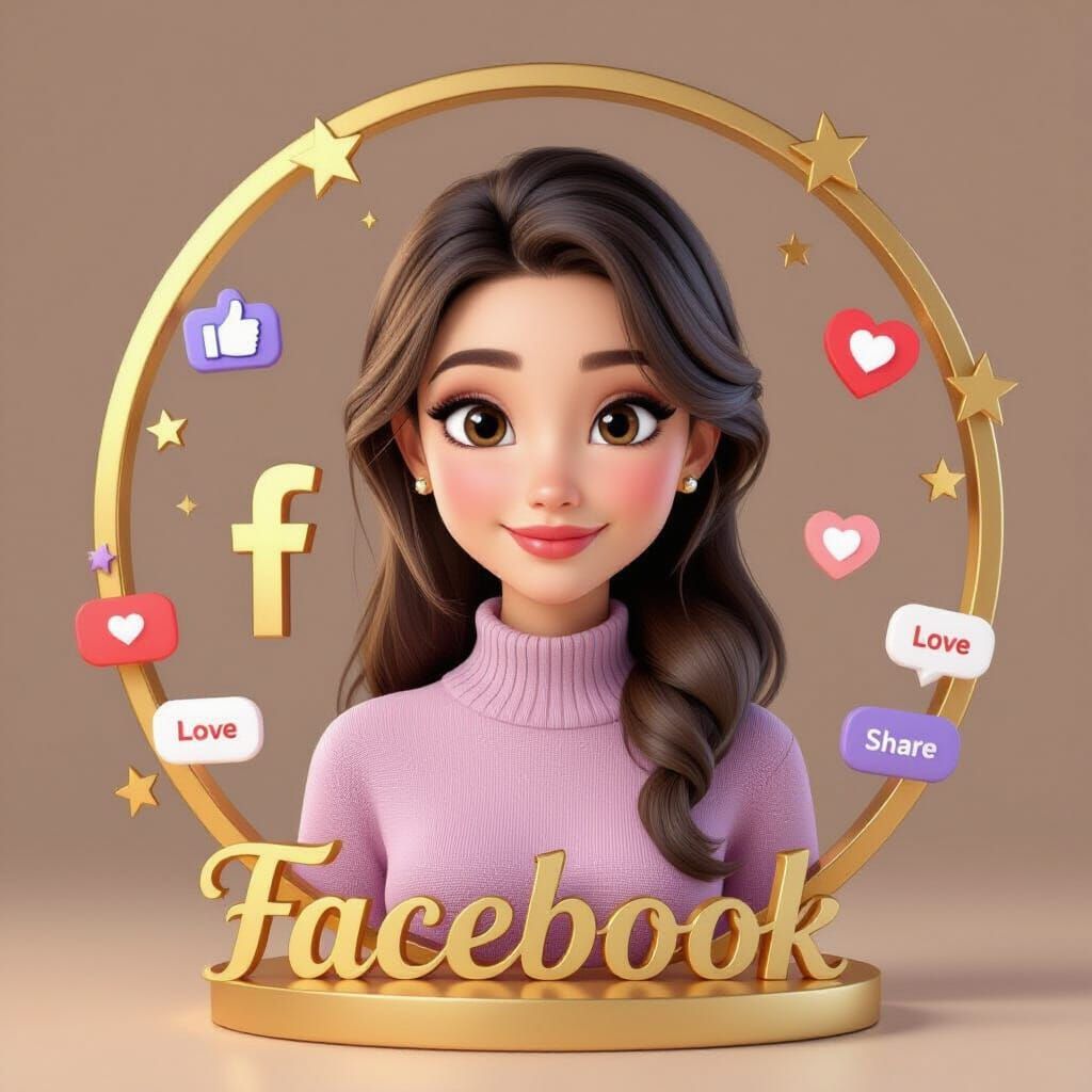 Sophisticated Young Woman in Pixar 3D Render