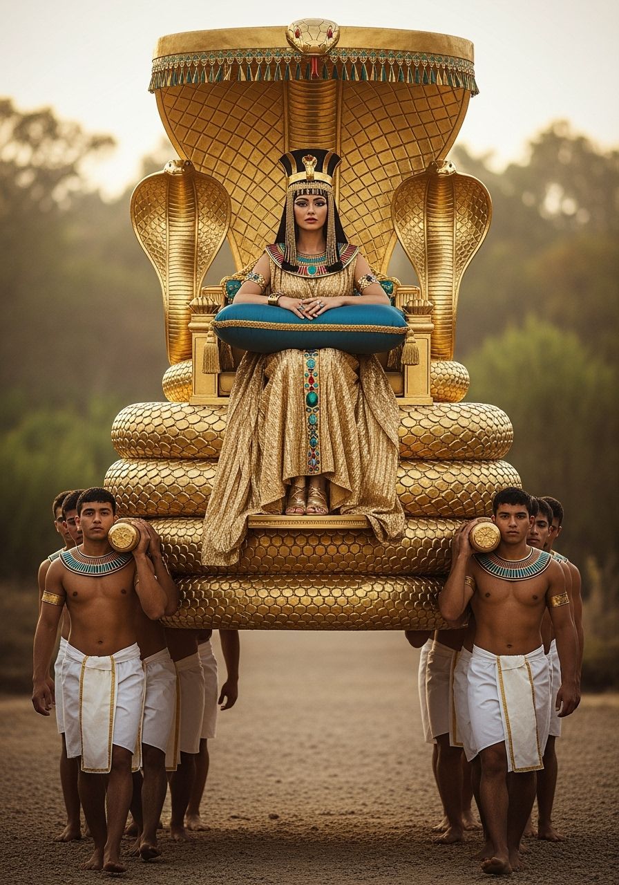 Egyptian Queen on Cobra Throne, Leibovitz Style