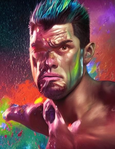 Dramatic Portrait in Vibrant Colors