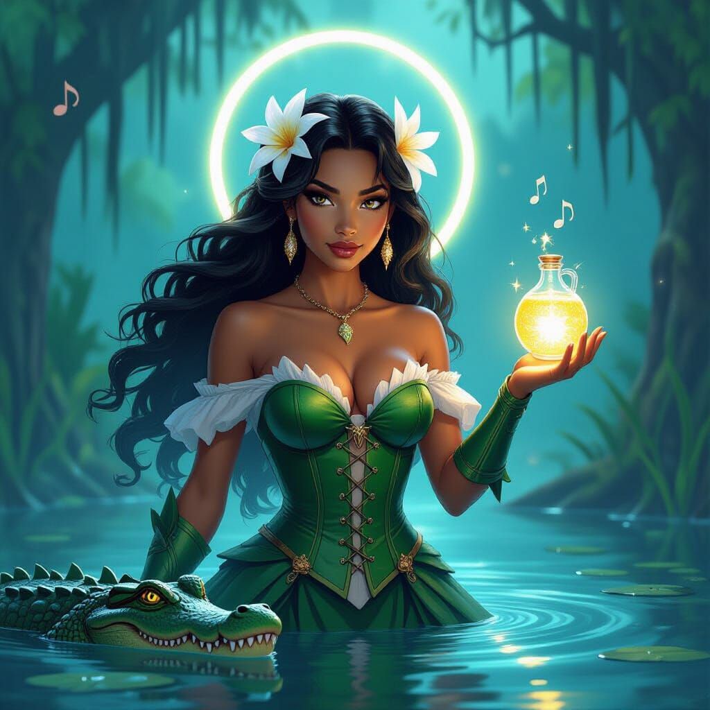 Armored Warrior Princess Tiana in Enchanted Bayou