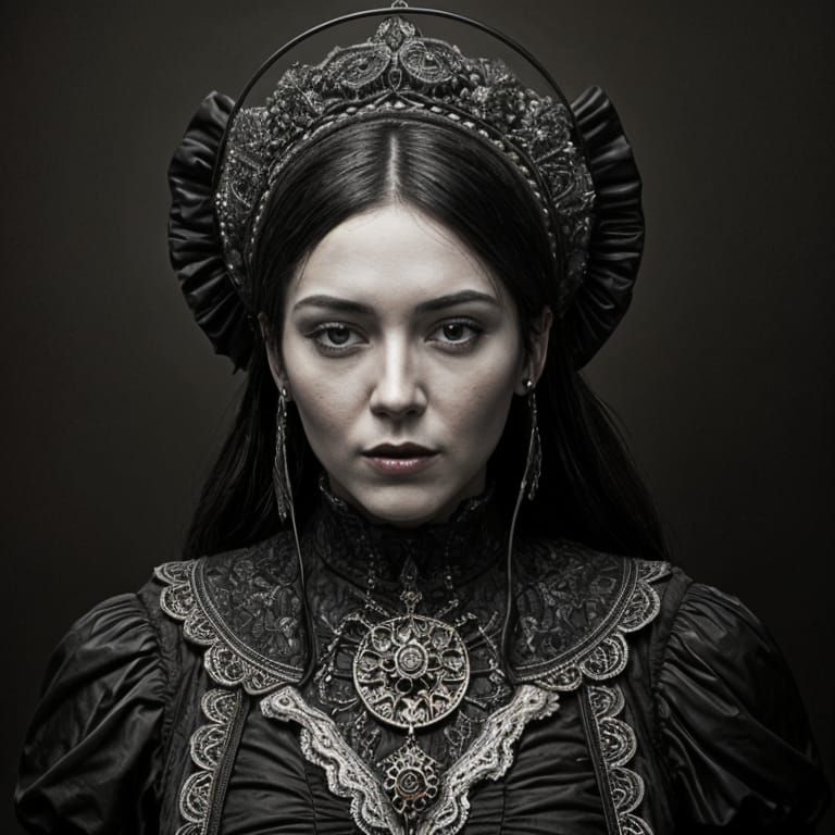 Ethereal Victorian Lady in Sepia Haze