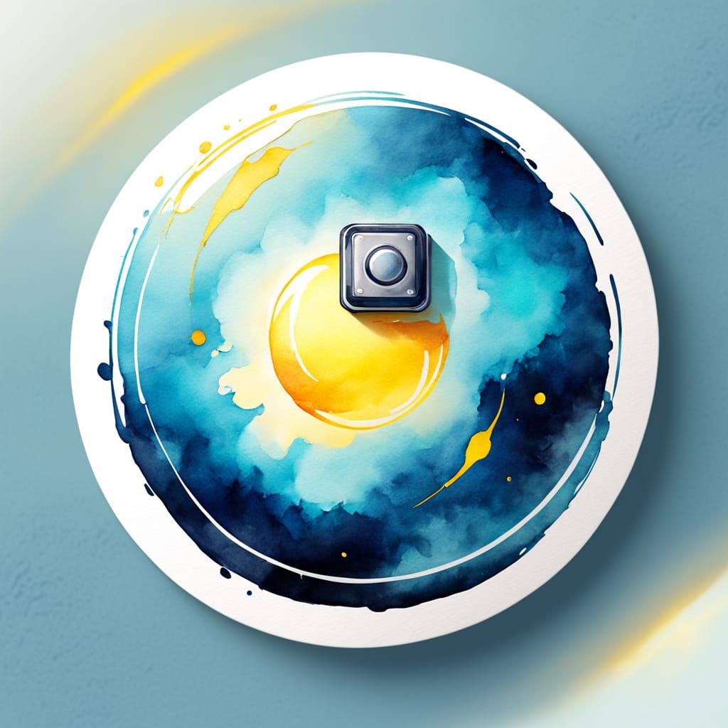 Stylized Battery Recharge Logo Sticker in Watercolor Sketch ...