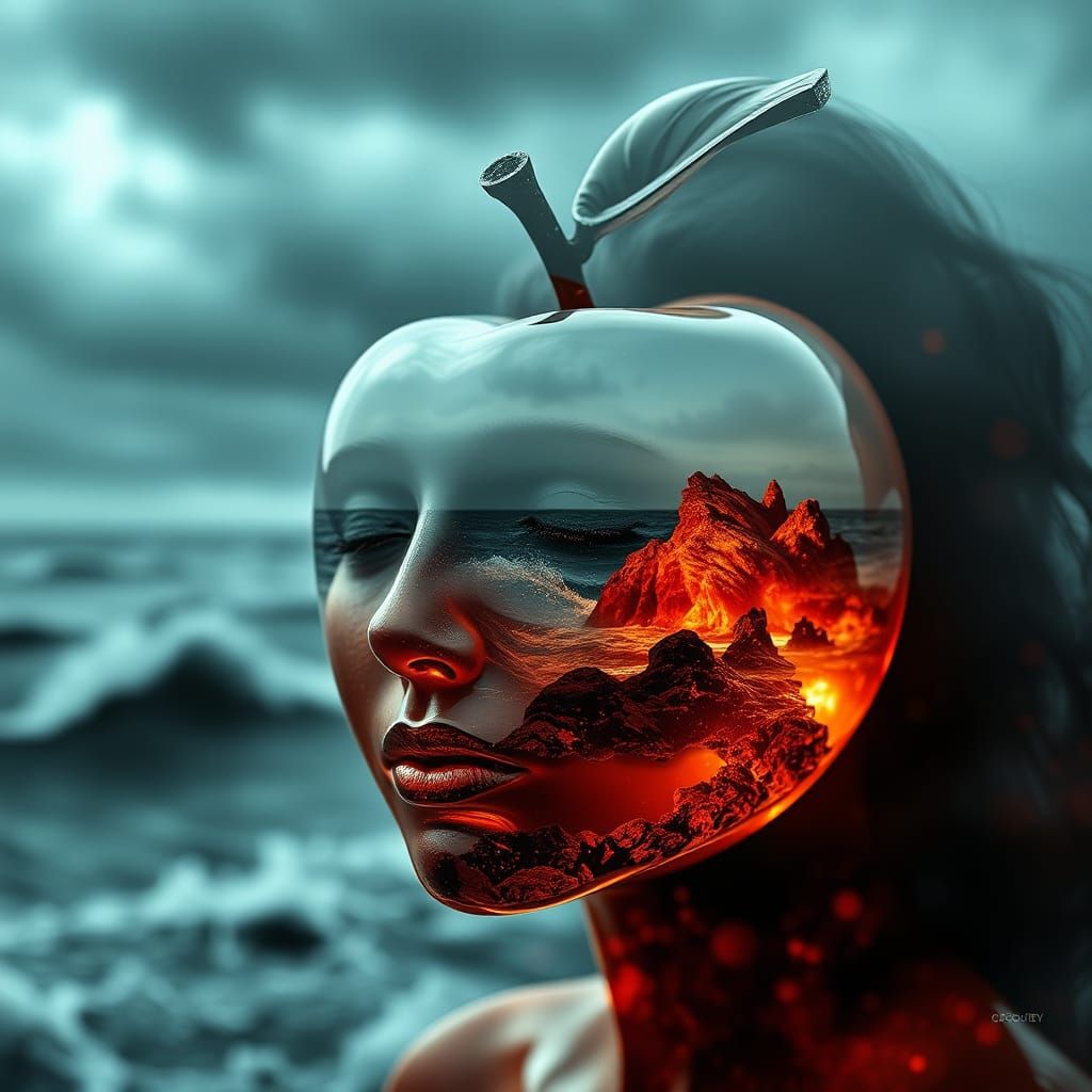 Translucent Glass Beauty Amidst a Turbulent Ocean