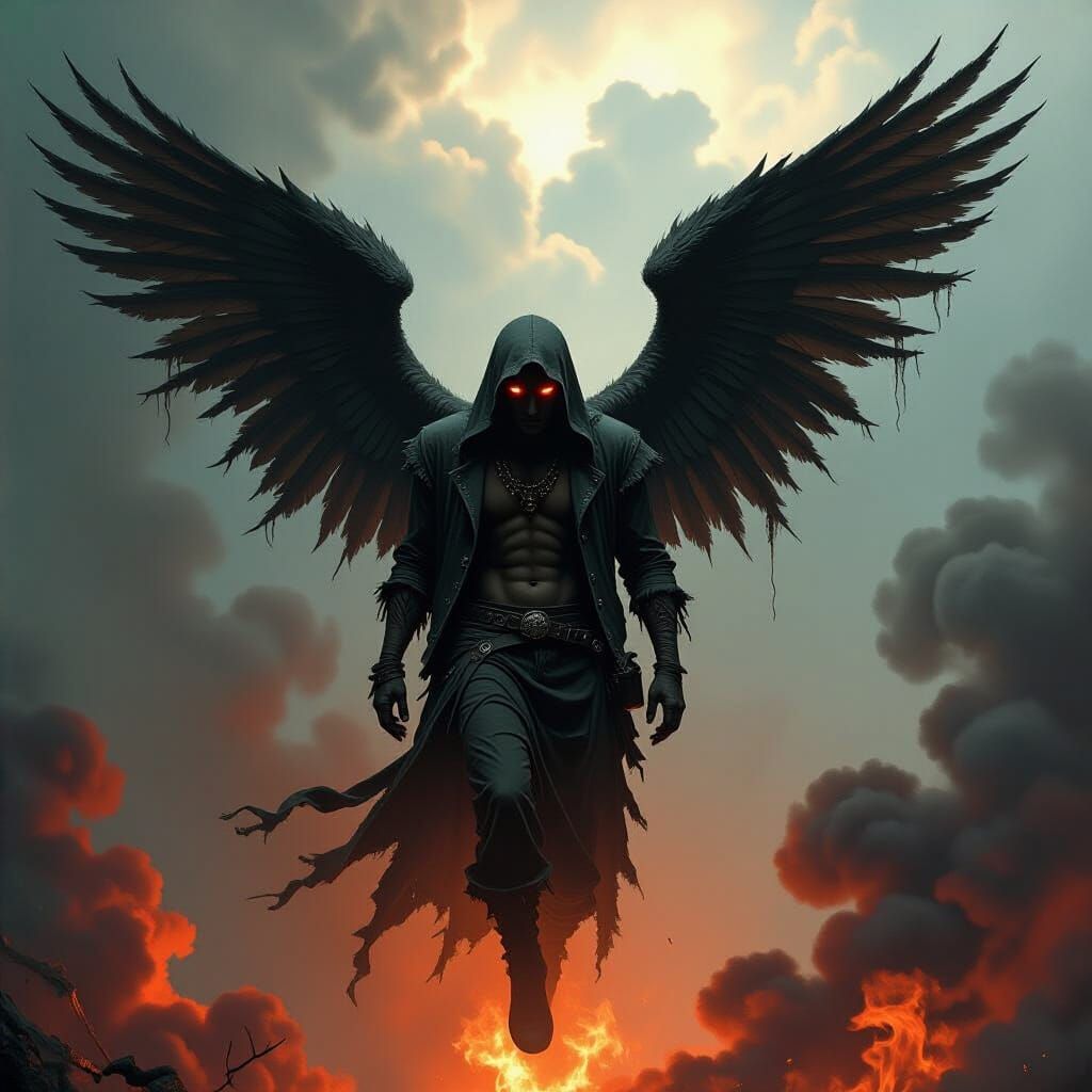 Fallen Angels Descending from a Dark Sky