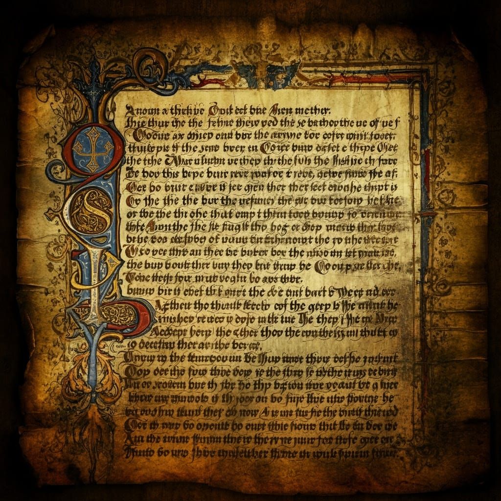 Illuminated Biblical Scripture in the Style of Dürer