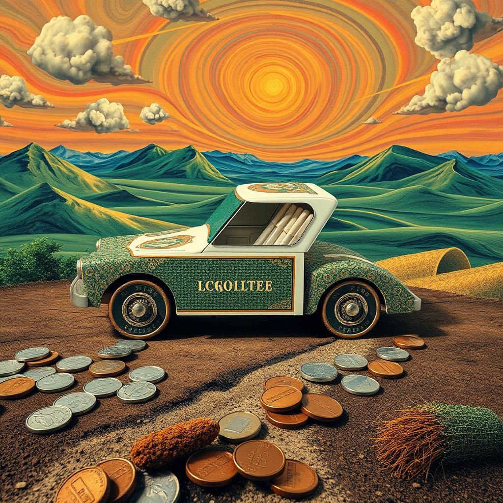 Surreal Dali-Inspired Car Made from Unconventional Materials