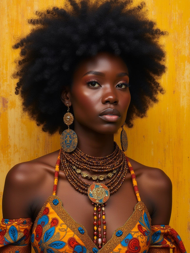 Regal Afropolitan Queen in Vibrant African Attire