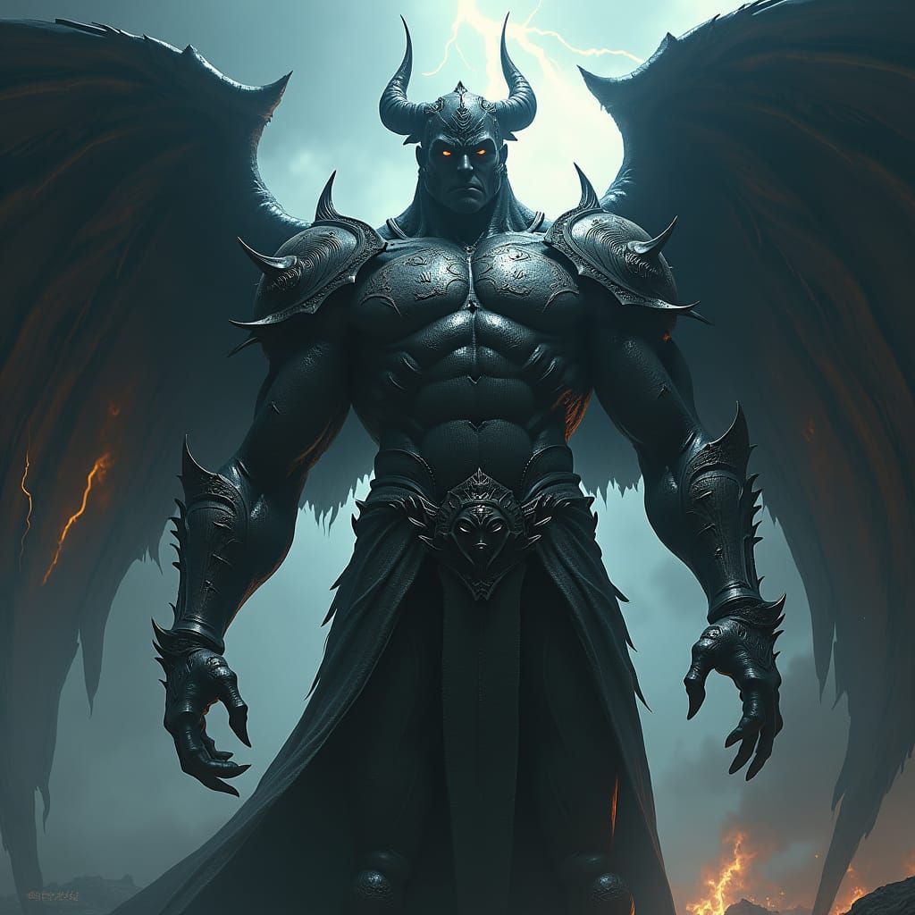 Dark Angel in Ornate Baroque Armor