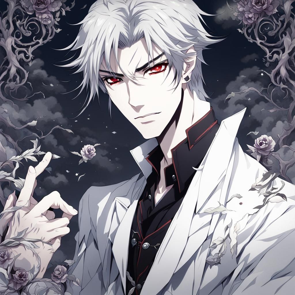 Ethereal Vampire in Anime Style