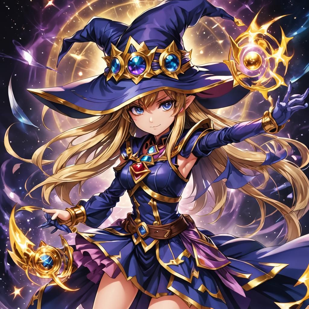 Dark Magic Girl in Anime Style