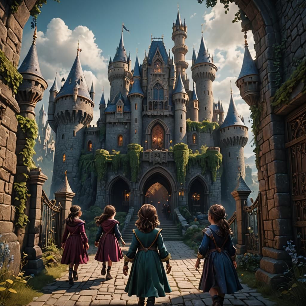 Intricate Fantasy Realm Caught in Mid-Action