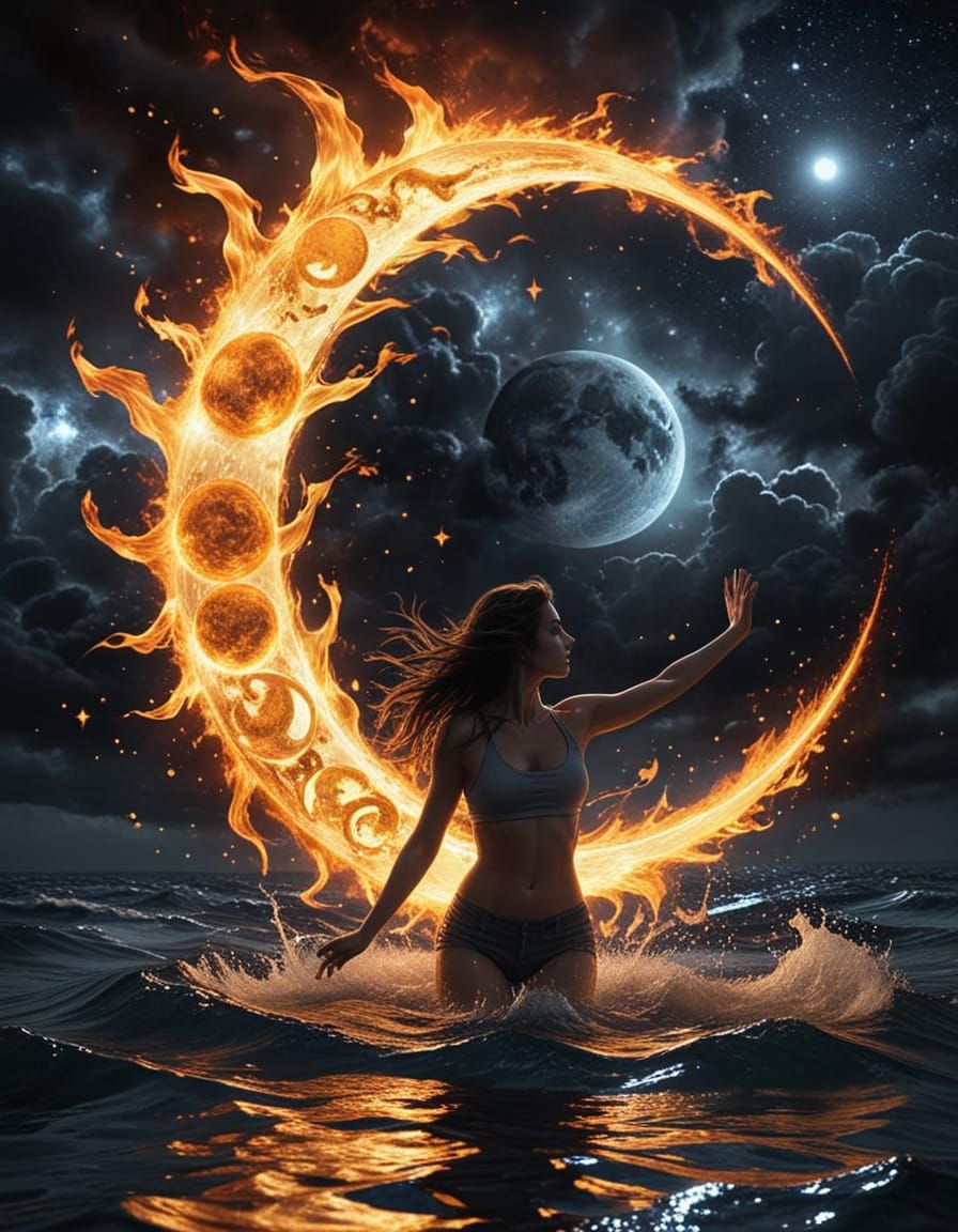 Cosmic Entity Consumes the World in a Fiery Abyss