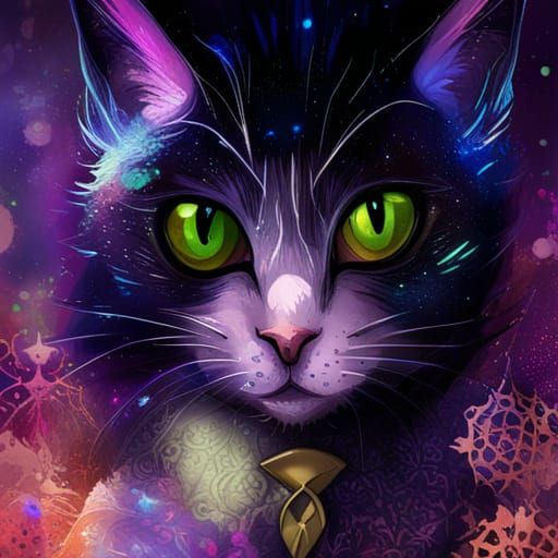Enchanted Feline in Wizard Attire