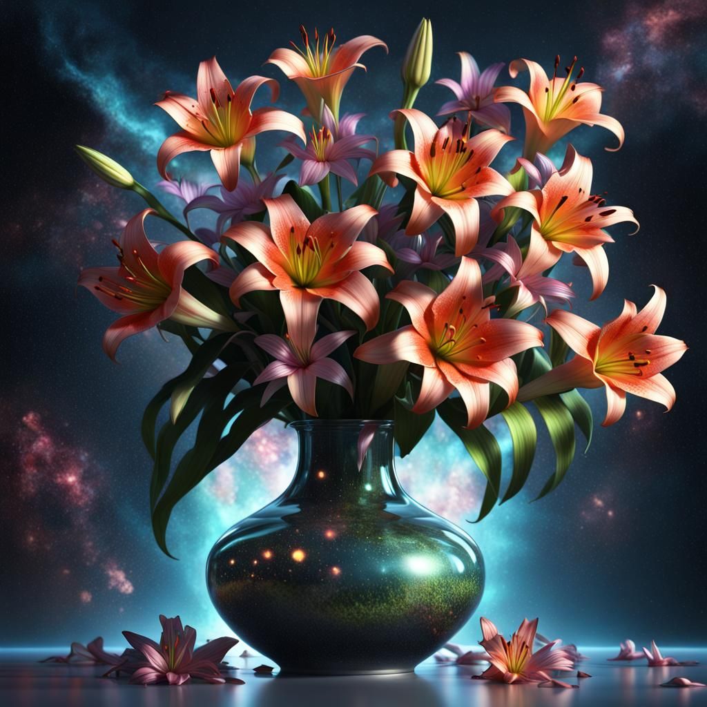 Flower Vase Still Life: Lillies 6