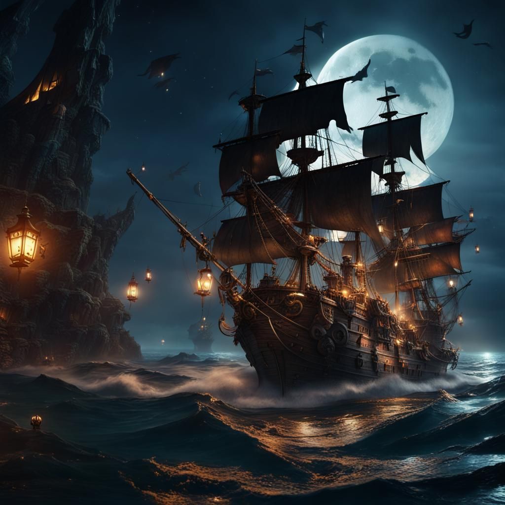 Swashbuckling Pirates Engage in Epic Nighttime Battle