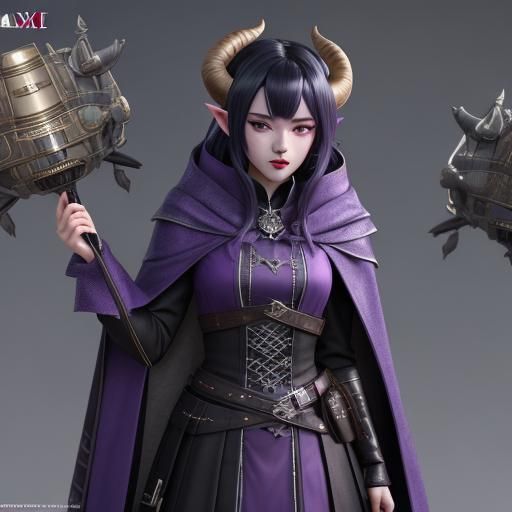 Sultry Tiefling Assassin Exudes Old Hollywood Glamour