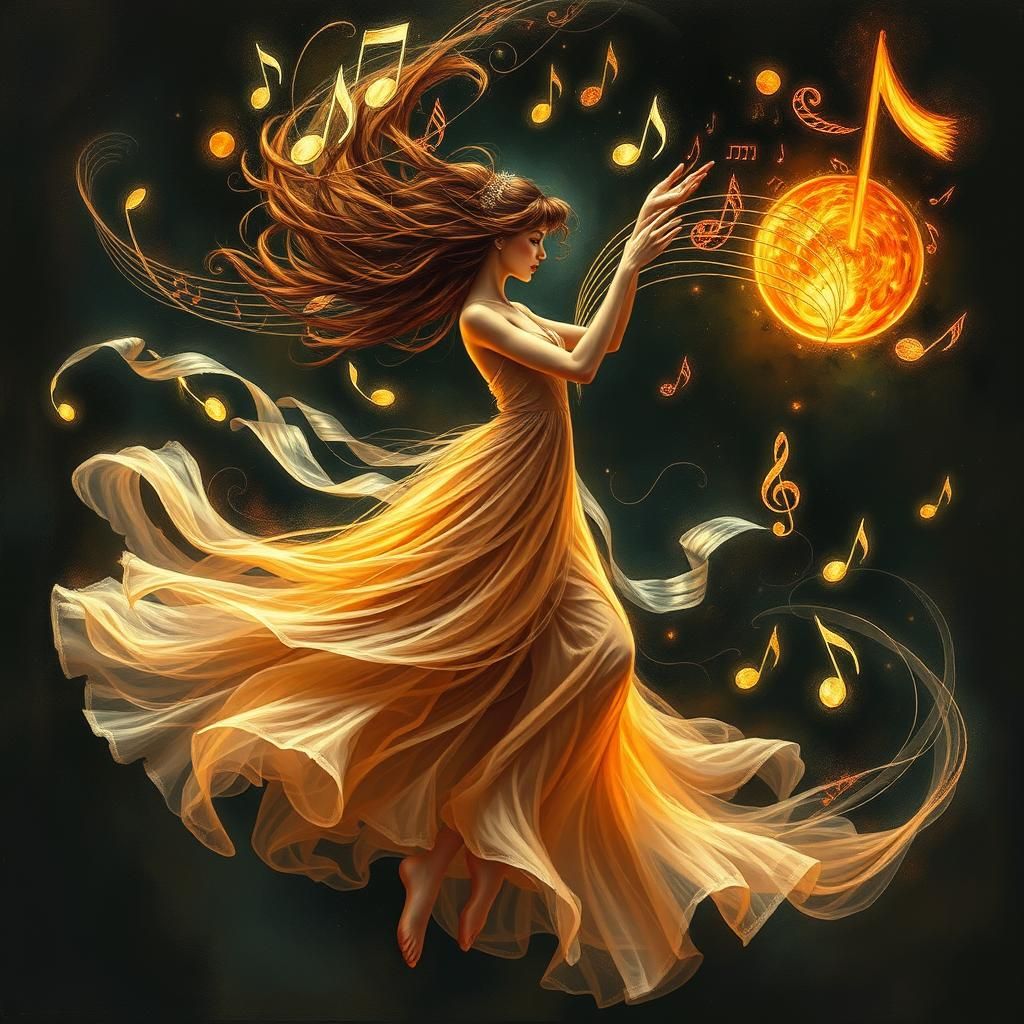 Whimsical Goddess Lost in Ethereal Dance