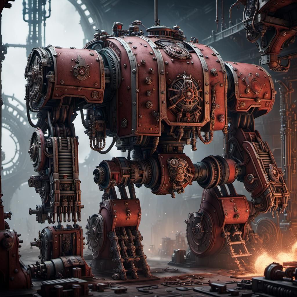 Epic Warhammer 40k Dreadnought in Intricate Matte Painting S...