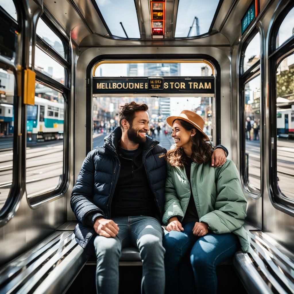 Romantic Moment in Melbourne's Tram